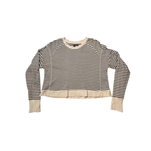 Sweaty Betty After Class Cropped Navy Striped Sweatshirt US 6 Pilates Athleisure - Picture 2 of 10